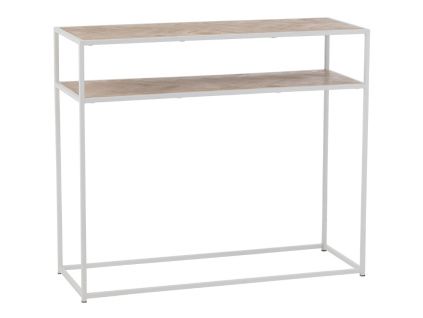Dřevěný toaletní stolek J-line Zigtem 100 x 35 cm s bílou konstrukcí