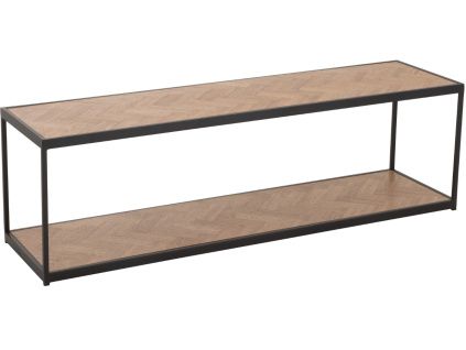 Dřevěný konferenční stolek J-line Zigtem 150 x 40 cm s černou konstrukcí
