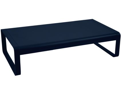 Tmavě modrý hliníkový zahradní konferenční stolek Fermob Bellevie 138 x 80 cm