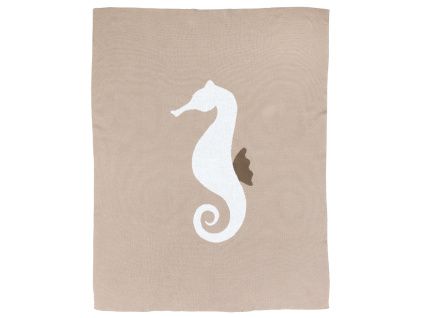 Hnědá bavlněná dětská deka Quax Seahorse 100 x 80 cm
