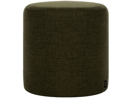 Tmavě zelený čalouněný puf Folk 40 cm