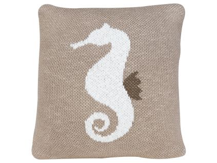 Světle hnědý bavlněný dětský polštář Quax Seahorse 30 x 30 cm