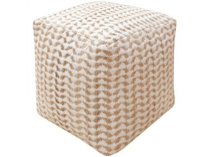 Béžovo-bílý puf Rissa 40 cm