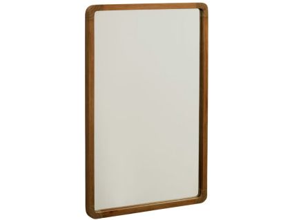 Hnědé teakové nástěnné zrcadlo Kave Home Shamel 70 x 45 cm