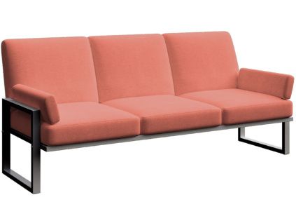 Červená třímístná zahradní pohovka MESONICA Soledo s antracitovou podnoží 205 cm