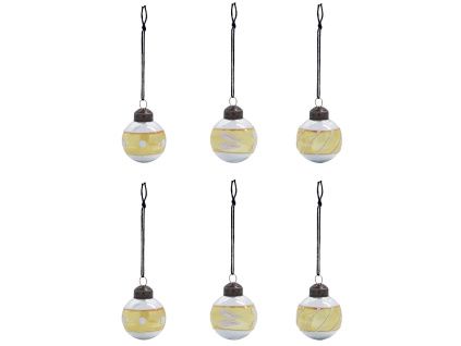 Set šesti zlatých skleněných vánočních ozdob Glowi 4 cm