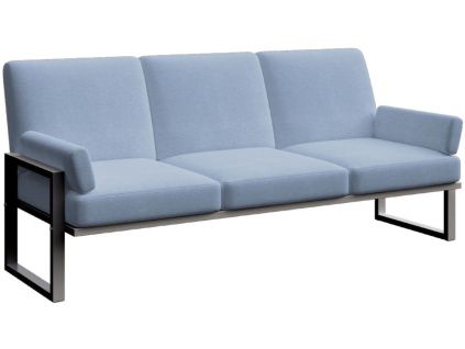 Modrá třímístná zahradní pohovka MESONICA Soledo s antracitovou podnoží 205 cm