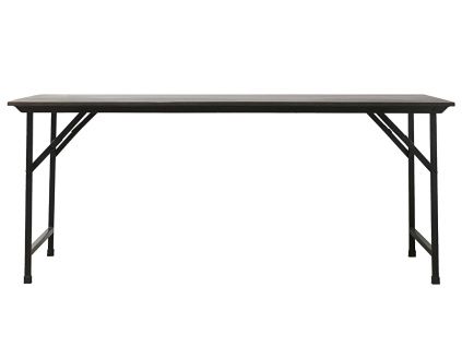 Černý mangový skládací jídelní stůl Party 180 x 80 cm