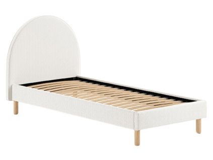 Bílá bouclé postel Vipack Moon 90 x 200 cm