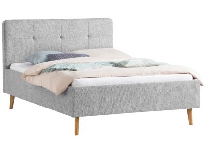 Šedá čalouněná dvoulůžková postel Meise Möbel Smart 140 x 200 cm