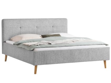 Šedá čalouněná dvoulůžková postel Meise Möbel Smart 180 x 200 cm
