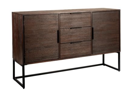 Tmavě hnědá teaková komoda WLL WEBSTER 135 x 35 cm II.