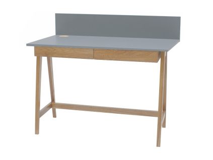 Šedý lakovaný pracovní stůl RAGABA LUKA 110 x 50 cm