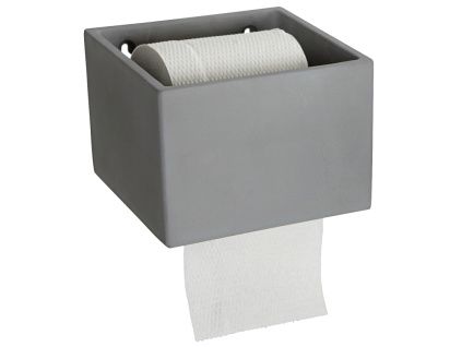 Šedý držák na toaletní papír Cement