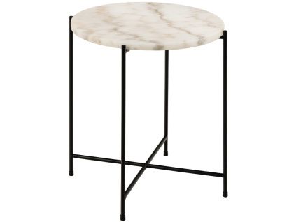 Bílý mramorový odkládací stolek Avila 42 cm