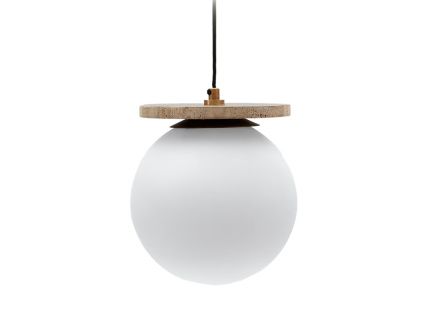 Bílé skleněné závěsné světlo Kave Home Malachi 20 cm