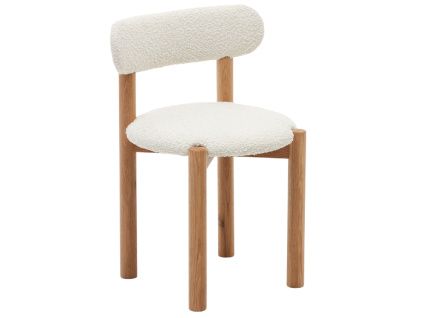 Bílá čalouněná jídelní židle Kave Home Nebai