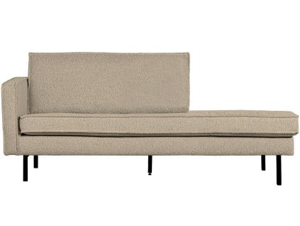 Béžová bouclé lenoška Raden 203 cm, levá