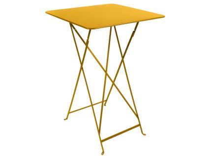 Žlutý kovový skládací bistro stůl Fermob Bistro 71 x 71 cm