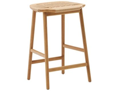 Dubová barová židle s výpletem Kave Home Enit 65 cm
