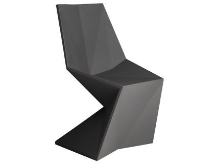 Antracitově šedá plastová jídelní židle VERTEX