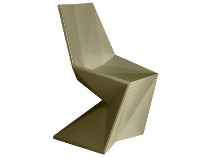 Khaki zelená plastová jídelní židle VERTEX