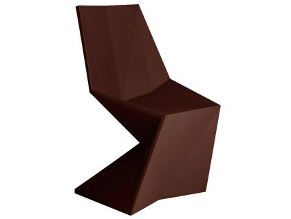 Hnědá plastová jídelní židle VERTEX