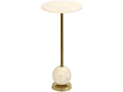 Bílý mramorový odkládací stolek Selen 25 cm