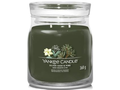 Střední vonná svíčka Yankee Candle Sage & Pine Signature