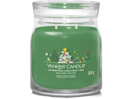 Střední vonná svíčka Yankee Candle Shimmering Christmas Tree Signature