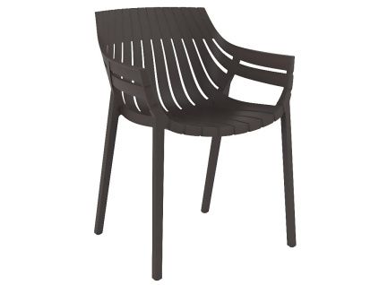 Tmavě hnědé plastové zahradní křeslo SPRITZ
