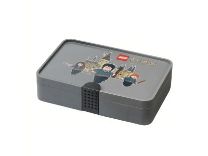 Šedý úložný box s přihrádkami LEGO® Harry Potter 26,7 × 17,8 cm
