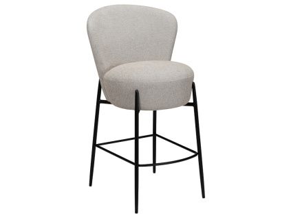 Světle šedá bouclé barová židle DAN-FORM Orbit 68 cm