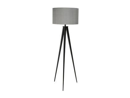 Černá stojací lampa ZUIVER TRIPOD s šedým stínidlem 157 cm