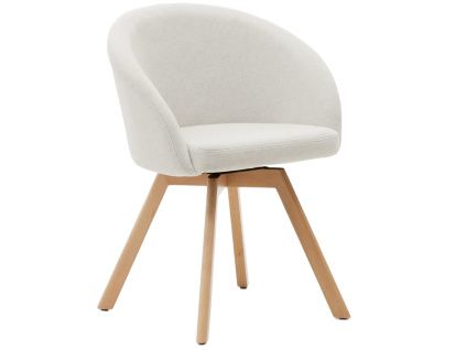 Bílá čalouněná otočná jídelní židle Kave Home Marvin II.