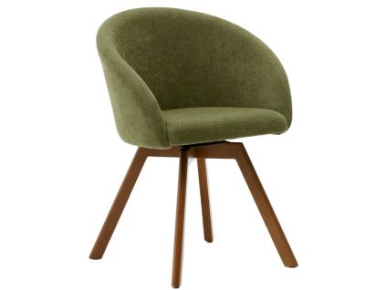 Zelená čalouněná otočná jídelní židle Kave Home Marvin