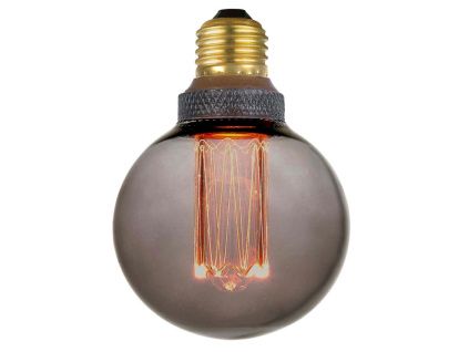 Kouřově černá dekorativní žárovka Halo Design COLORS Dim LED Mini Globe E27