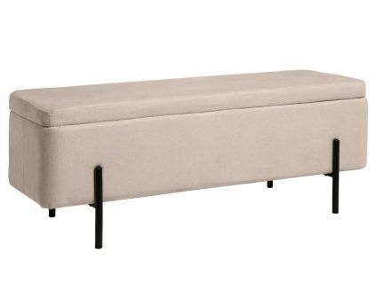 Béžová čalouněná lavice Somcasa Viena 120 cm s úložným prostorem