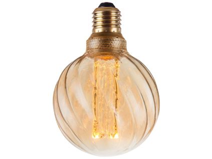 Jantarově hnědá dekorativní žárovka Halo Design COLORS Twist E27 4,5W 9,5 cm