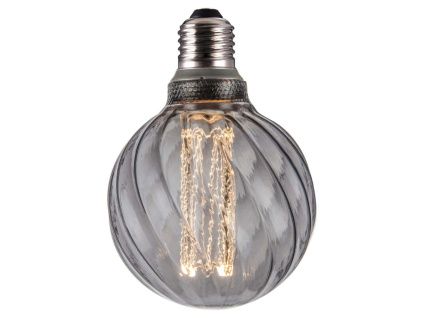 Kouřově černá dekorativní žárovka Halo Design COLORS Twist E27 4,5W 9,5 cm