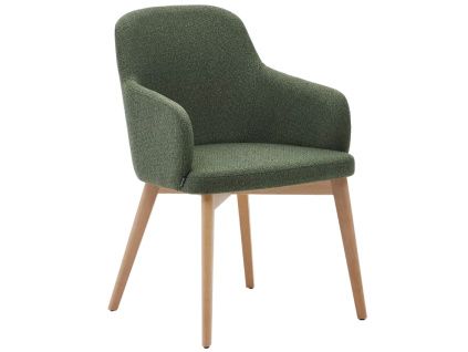 Zelená čalouněná jídelní židle Kave Home Nelida