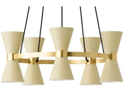 Krémové hliníkové závěsné světlo AUDO COLLECTOR 66,5 cm