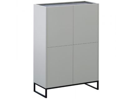 Šedá lakovaná komoda Windsor & Co Helene 90 x 40 cm s mramorovým dekorem