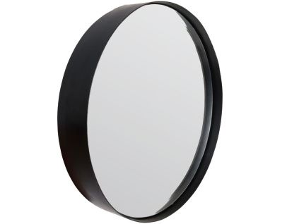 Černé závěsné zrcadlo WLL Raj Medium O 60 cm