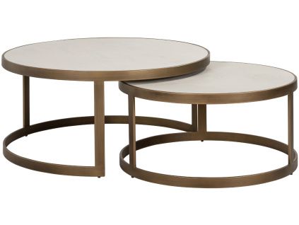 Set dubových konferenčních stolků Whitebone 91,5/74 cm
