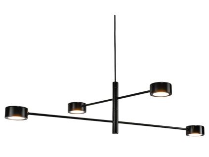 Černé kovové závěsné LED světlo Clyde 89 cm