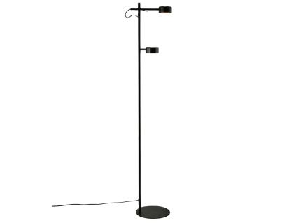 Černá kovová stojací LED lampa Clyde 138 cm