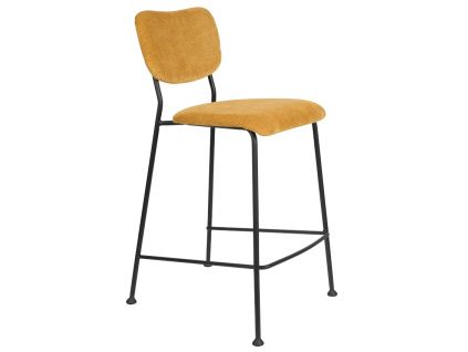 Žlutá manšestrová barová židle ZUIVER BENSON 64,5 cm