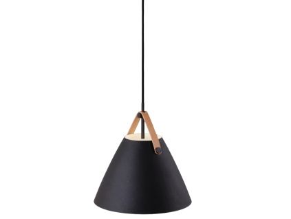 Černé kovové závěsné světlo Strap 27 cm