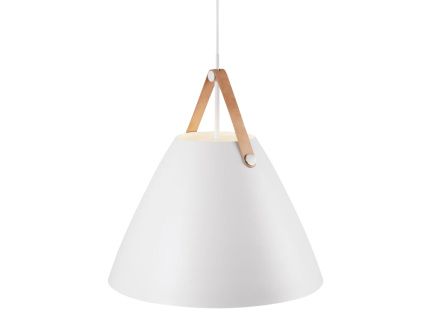 Bílé kovové závěsné světlo Strap 48 cm